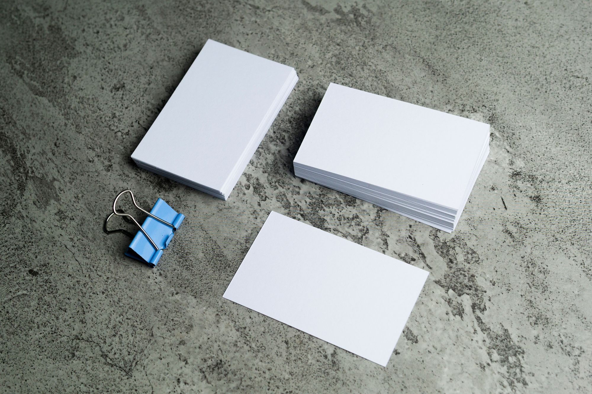 Stacks of premium business cards