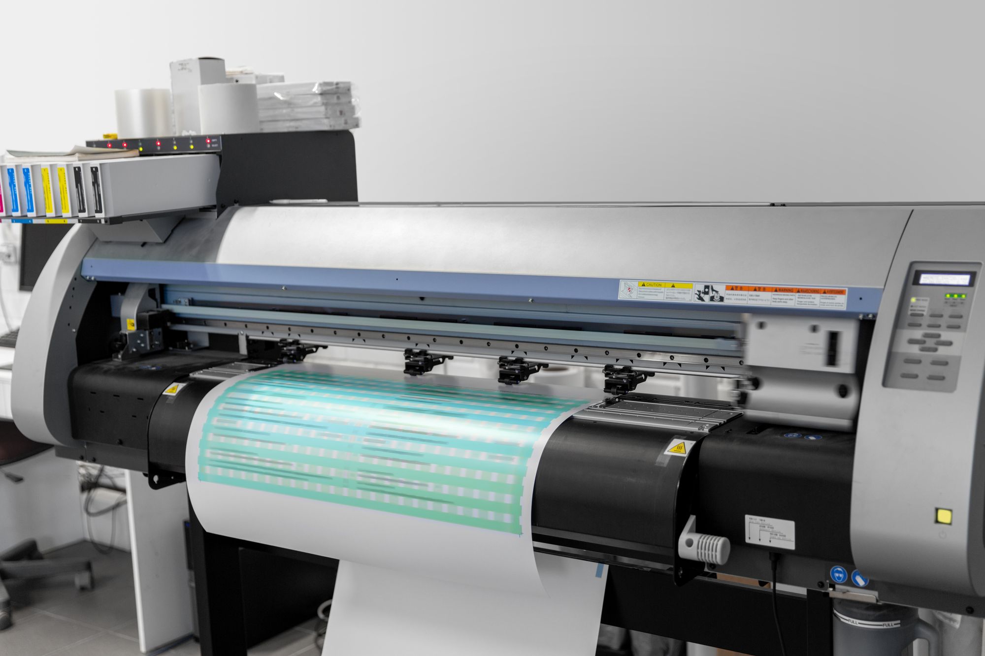 Wide-format printer producing a large banner